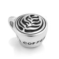 925 Sterling Silver Latte art Coffee Cup Bead Charm Fit Major Brand Bracelet