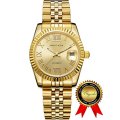 BRIGADA Swiss Watches Luxury Gold Watches for Men, Nice Automatic Hollow Mechanical Men's Watch, G