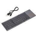 Folding Bluetooth Keyboard, Rechargeable Portable BT Wireless Foldable Mini Keyboard with Touchpad