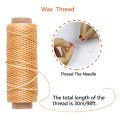 8 Pack Leather Waxed Thread,263 Yards 150D Sewing Waxed Twine,8 Colors Flat Waxed Thread, With Larg
