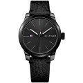 Tommy Hilfiger Men`s Quartz Ion Plated and Leather Strap Watch, Color: Black (Model: 1791384)