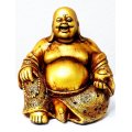 A Golden Happy Buddha (Laughing Buddha) Feng Shui for Money and Wealths