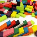 100pcs Wooden Dominos Blocks Set