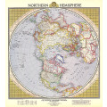 Vintage National Geographic 1946 Northern Hemisphere Map . Size: 550mm x 610mm