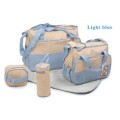 5 in 1 Multifunctional Baby Bag - Light blue Dots