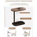 C Shaped Side Table, Modern C Shaped End Table for Small Spaces, Small Couch Side Tables