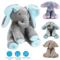 Music Singing Elephant Plush Toy - Blue & Grey-Pnk and grey