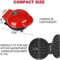 350W Non-Stick Mini Waffle Maker - Red