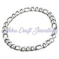 6mm Figaro Solid Stainless Steel Chain Bracelet LASTS FOREVER!!