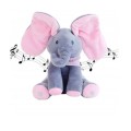 Music Singing Elephant Plush Toy - Blue & Grey-Pnk and grey