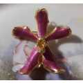 Vintage Beautiful Fuchsia Orchard Dipped Brooch and Pendant