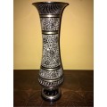 Vintage brass engraved vase