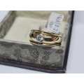 Yellow Gold 9ct Female Band Ring with CZ Stone