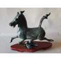 Antique Asian Bronze Flying Horse Sculpture