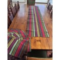 Quality 100% cotton table set: 8 mats and runner