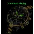 Luxury Watch for Men, Luminous Display, Chronograph, Quartz, Black Gold