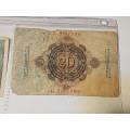 1910 German Empire 20 Mark Banknote