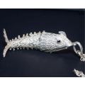 Articulated Fish Silver Pendant