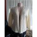 Exclusive Vintage  Leaf Pattern 3/4 sleeved Jacket with Crochet trimming - Size 12/36/L - Like New