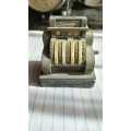 Vintage miniature metal pencil sharpener Contado National Cash Register - Play/Me, Spain
