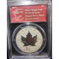 2012 Silver Maple Leaf 5 Dollars Fine Silver Kne Oz