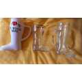 Vintage ceramic and glass Boot beer mugs/tankards