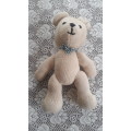 VINTAGE 1970`S HAND KNITTED TEDDY  - 35 CM