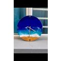 3D resin ocean art wall clock 40cm rare find