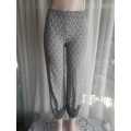 Lotus Pattern Harem Pants with Elasticated Waist/Legs by Red - Size 6/30/XS - Very Good Condition