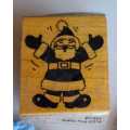 Santa hug rubber stamp