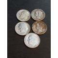 Usa 90% Silver Dime lot of 5 coins