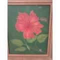 Framed Hibuscus Painting by GJC