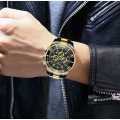 Luxury Watch for Men, Luminous Display, Chronograph, Quartz, Black Gold