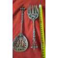 Large spoon fork set 13cm vintage