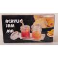Vintage Acrylic Jam jar set with spatulas