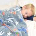 Luminous astronauts stars 7 rockets blanket