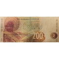 T T MBOWENI R200 RAND SOUTH AFRICAN BANK NOTE 1st ISSUE DOUBLE AA