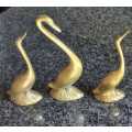 Vintage brass standing Swan ornaments home decor