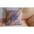 Funky vintage tapestry cushion