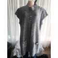 Charcoal Ladies Tunic with Capped Sleeves By Miladys  - New - 14/38/XL