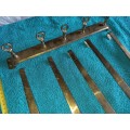 Vintage solid brass hanging set kitchen utensils