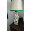 Green Chinoserie Table Lamp & Shade