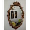 Vintage Baroque Style Oval Gold Mirror