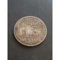 1917 Egypt 50 Piastres. 0.833 Silver