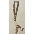 Necklace Copper Owl with white stone and diamante detail