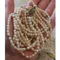 Vintage 4 Rows Freshwater Pearl Necklace