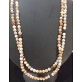 Beautiful Faceted Natural Jasper Beads Long Necklace