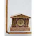Pink stone mantle clock
