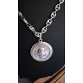 Silver Goddess Anthina Coin Pendant with Silver Marina Link Chain