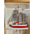 #91 Pair of box framed models of boats
